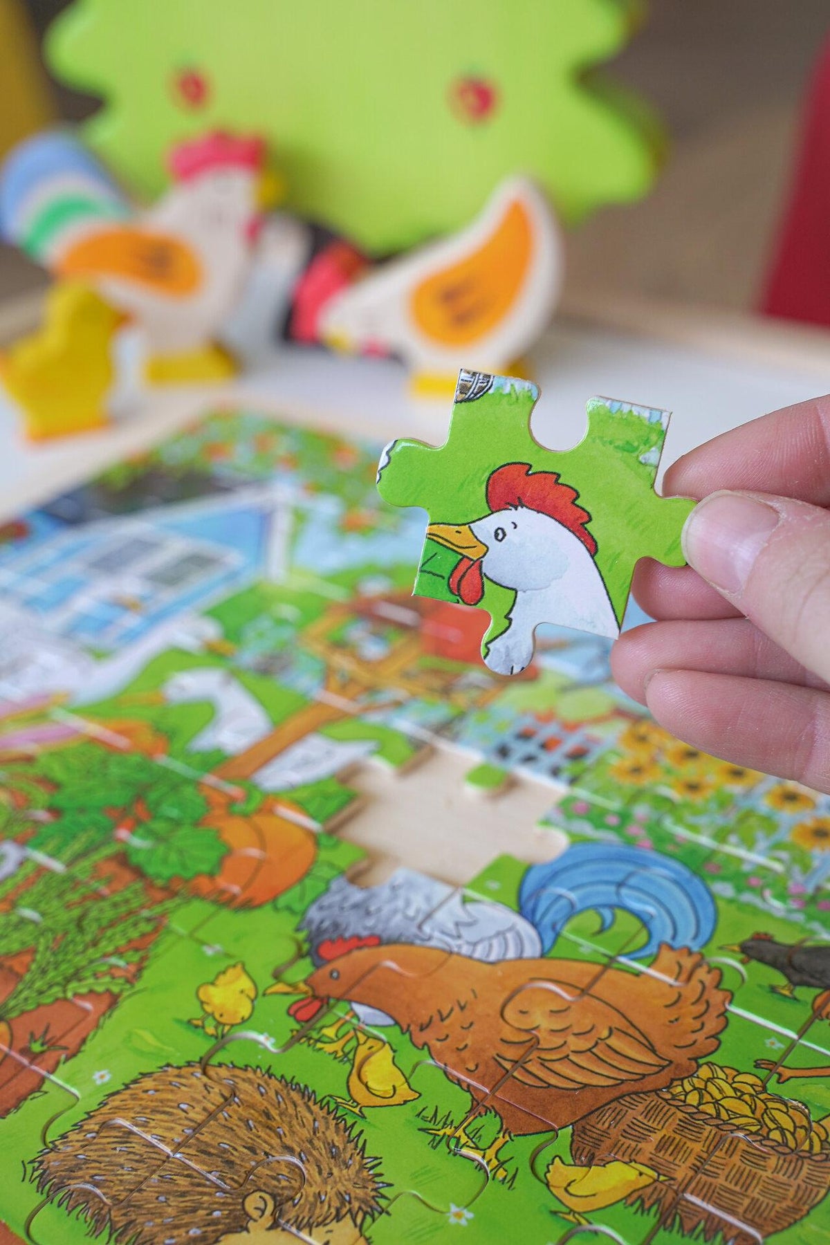 Einlegepuzzle Garten über und unter der Erde – Gesamtansicht