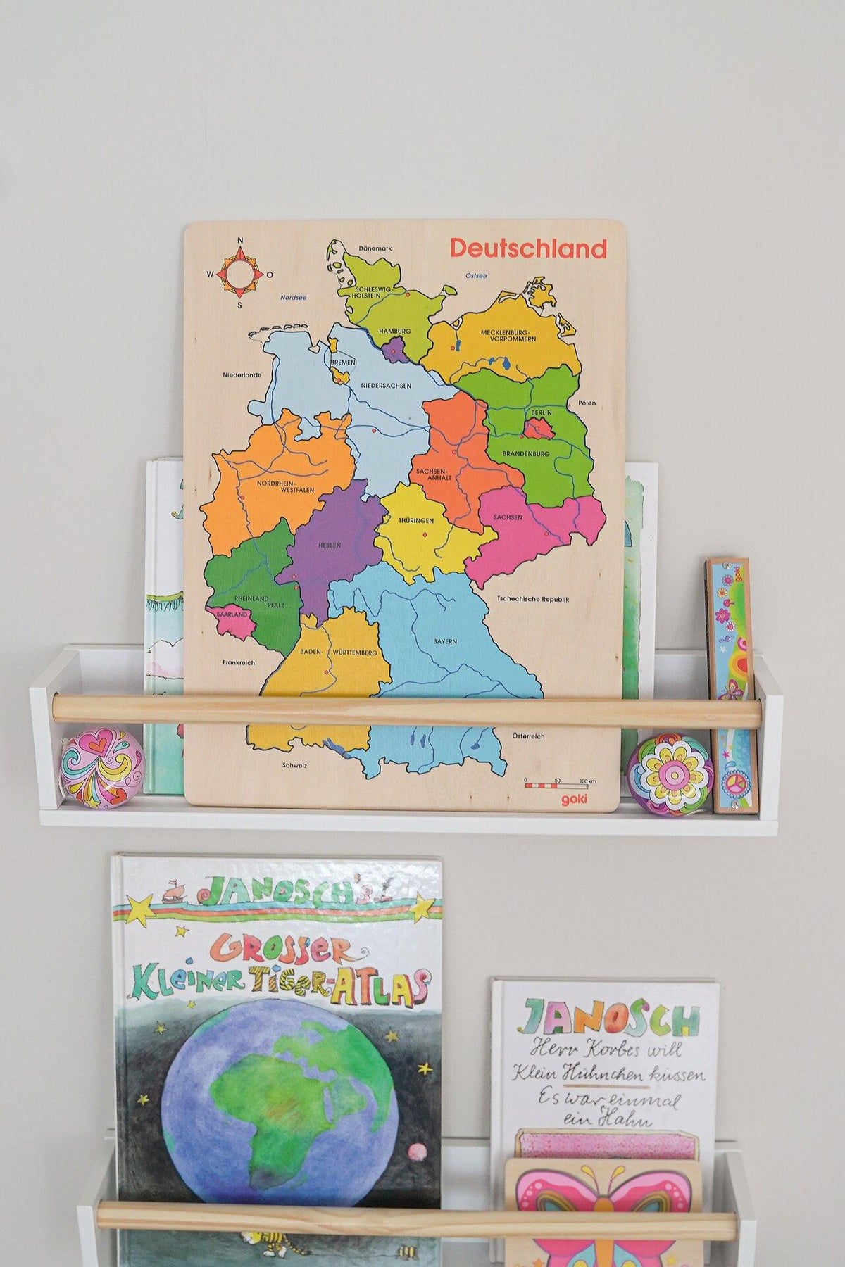 Einlegepuzzle Landkarte mit Bundesländern aus Holz