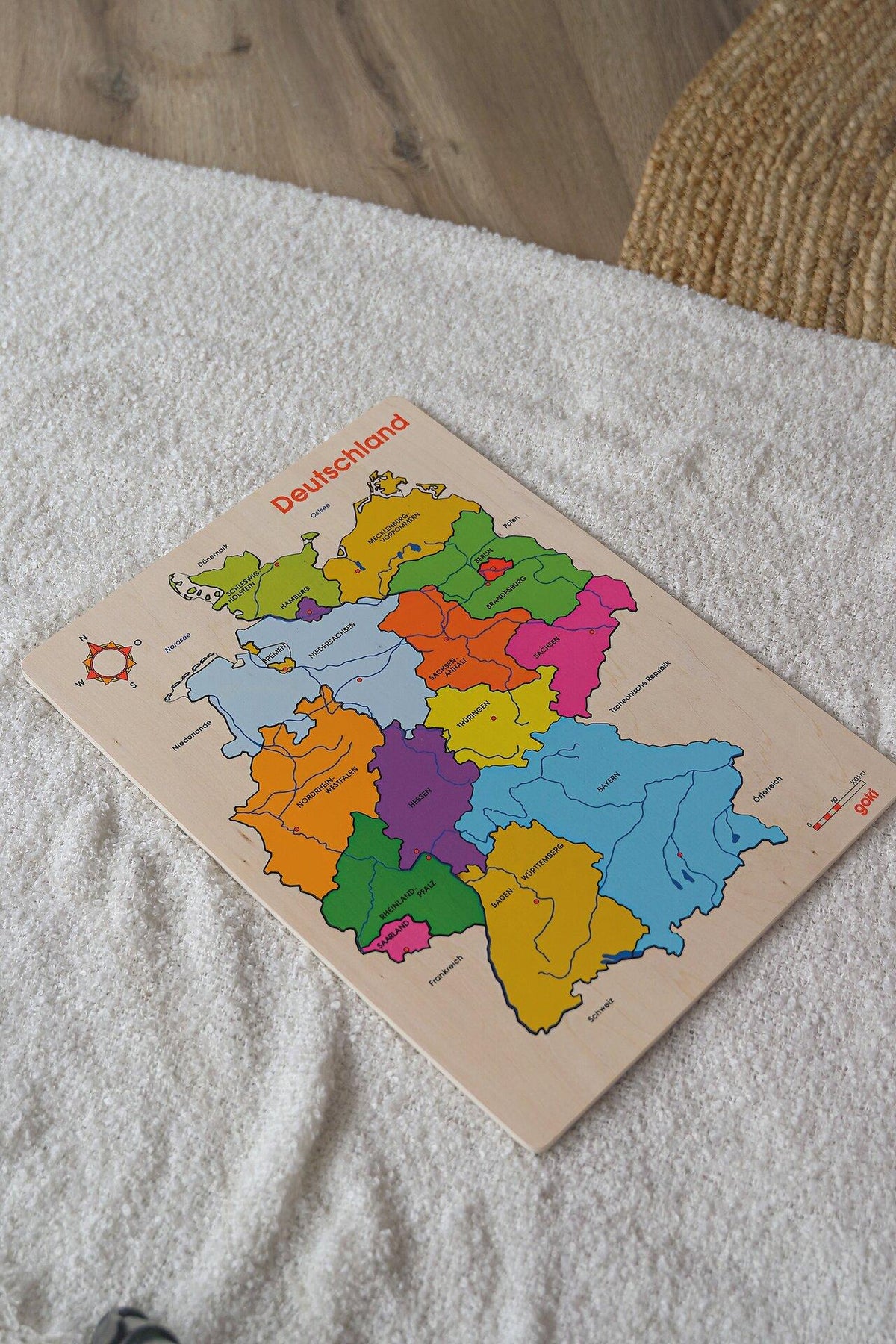 Einlegepuzzle Landkarte mit Bundesländern – weitere Ansicht