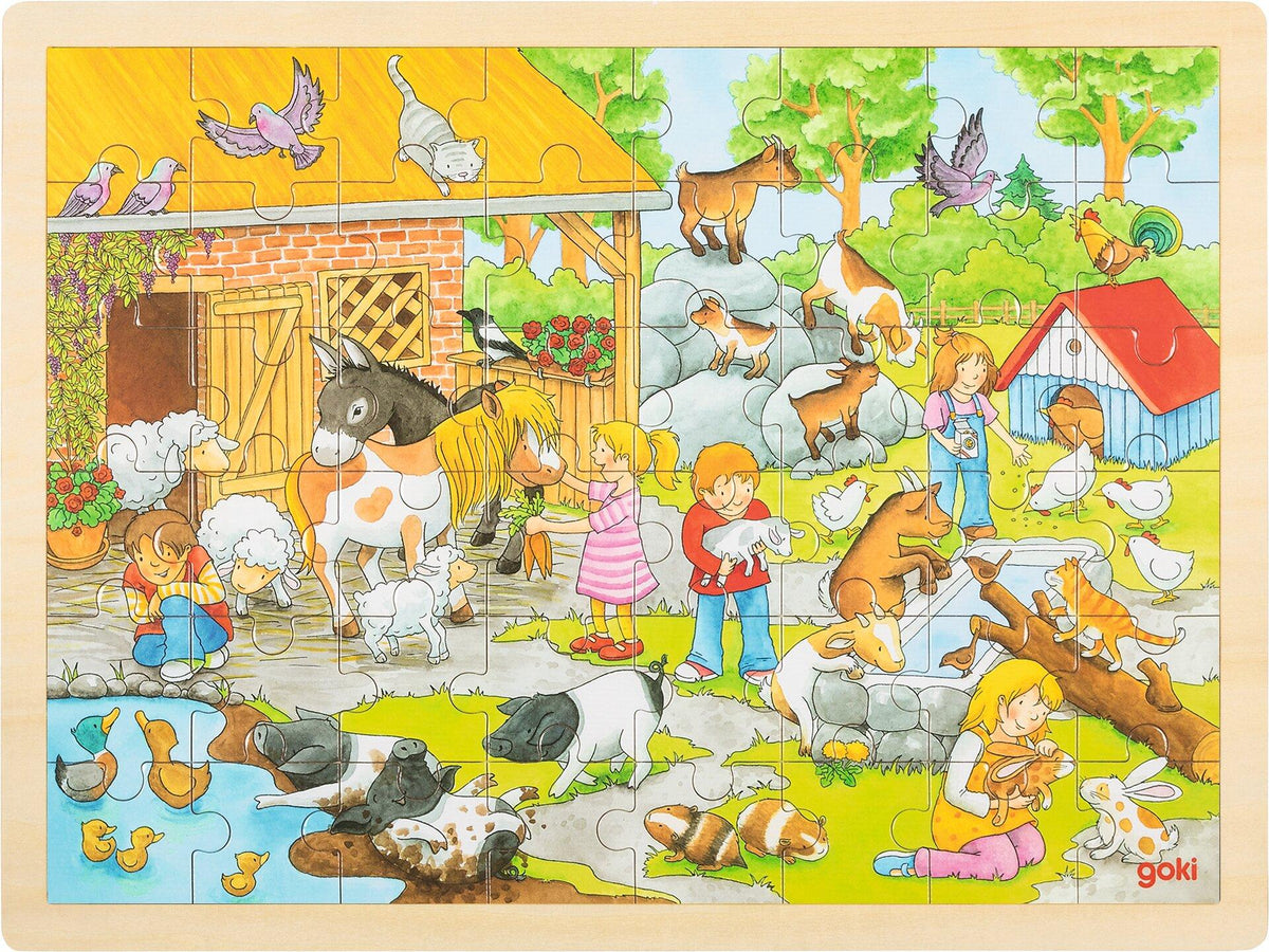 Einlegepuzzle Streichelzoo aus Holz