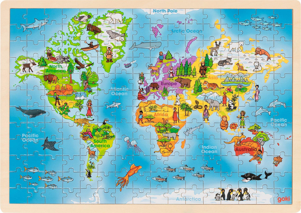 Einlegepuzzle Weltkarte – Ansicht