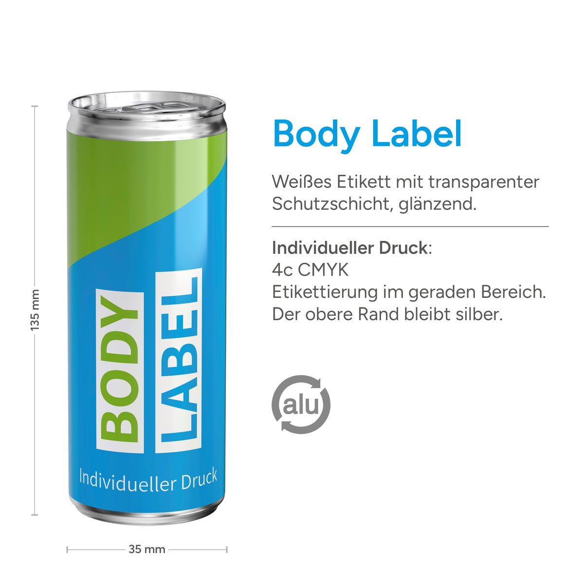 Energy Drink Zuckerfrei 250 ml Dose mit Etikett rundum