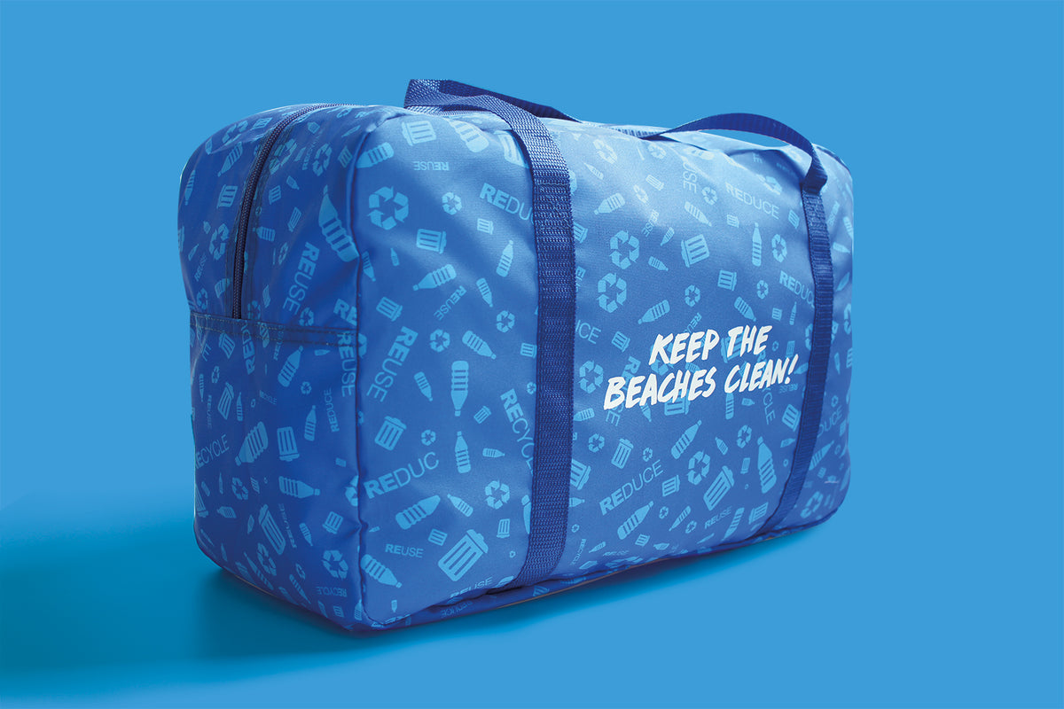 Faltbare Strandtasche mit Innentasche und Logodruck