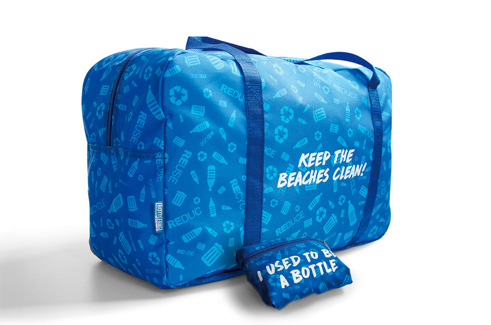 Faltbare Strandtasche mit Innentasche und Logodruck