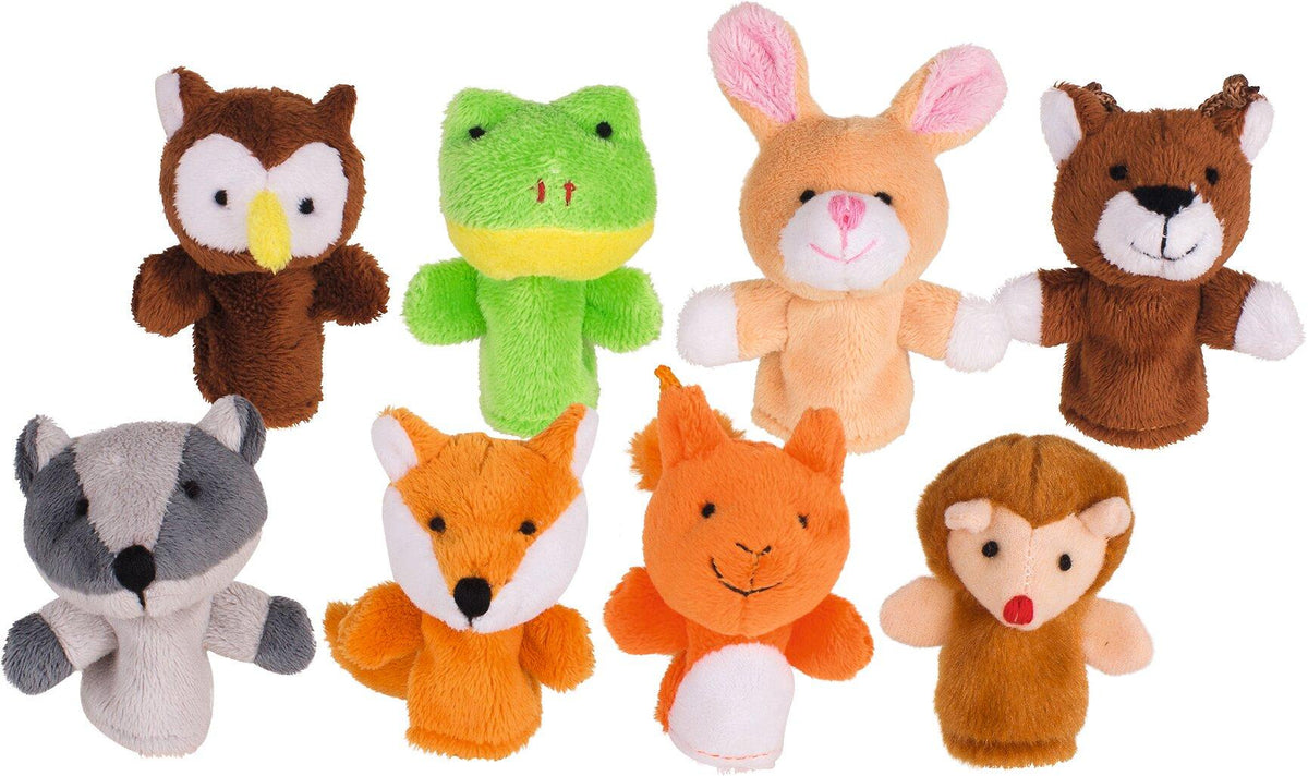 Fingerpuppen Waldtiere mit Fuchs, Eule und Igel – Ansicht
