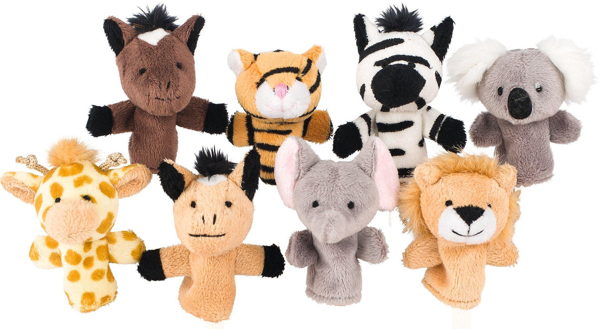 Fingerpuppen Wilde Tiere im Set mit acht Tieren