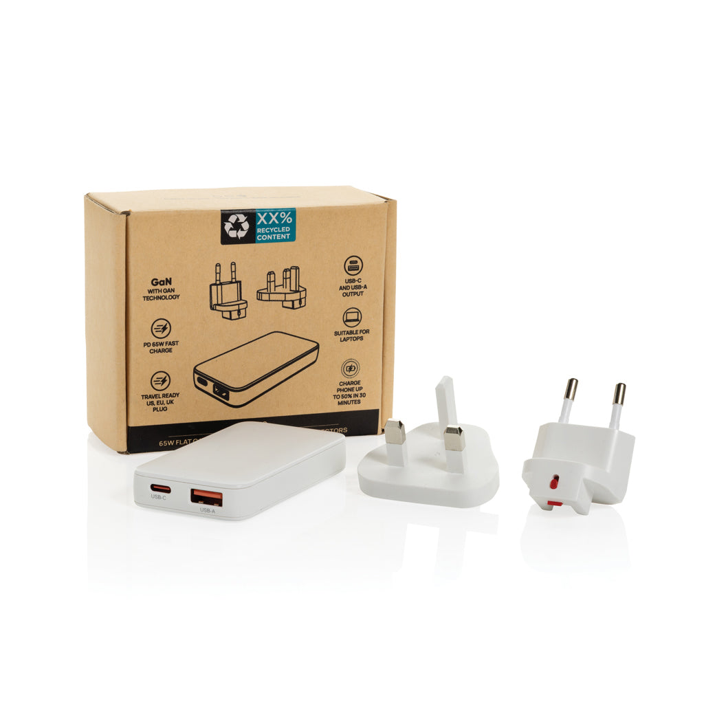 Fluxo flaches RCS 65W GaN-Ladegerät mit Stecker-Adaptern