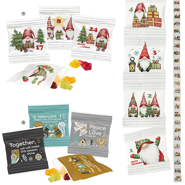 Fruchtgummi Kette als Adventskalender, 24 Tütchen, 130 g