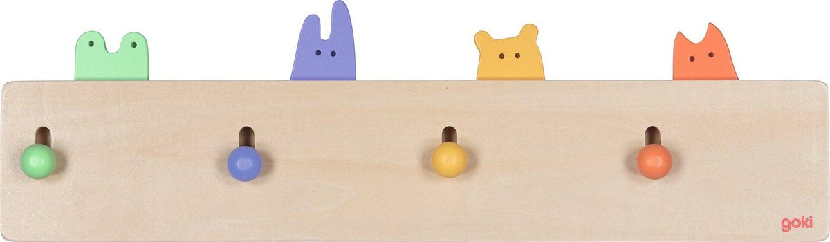 Garderobe Kuckulino mit vier bunten Tierfiguren – Ansicht