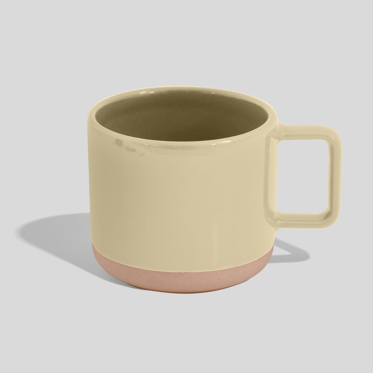Gedrungener Keramikbecher 250 ml mit geraden Wänden – Beige
