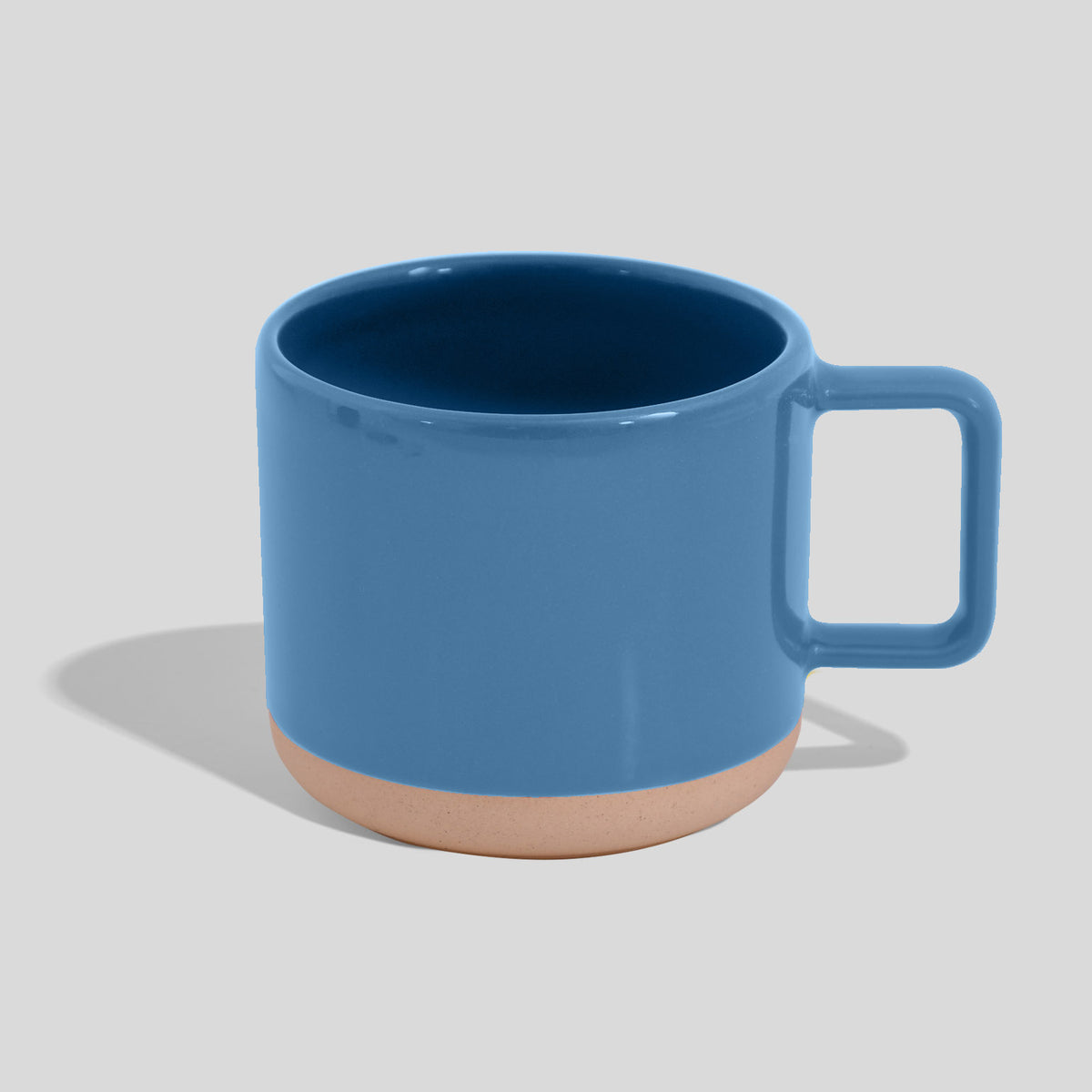 Gedrungener Keramikbecher 250 ml mit geraden Wänden – Himmelblau