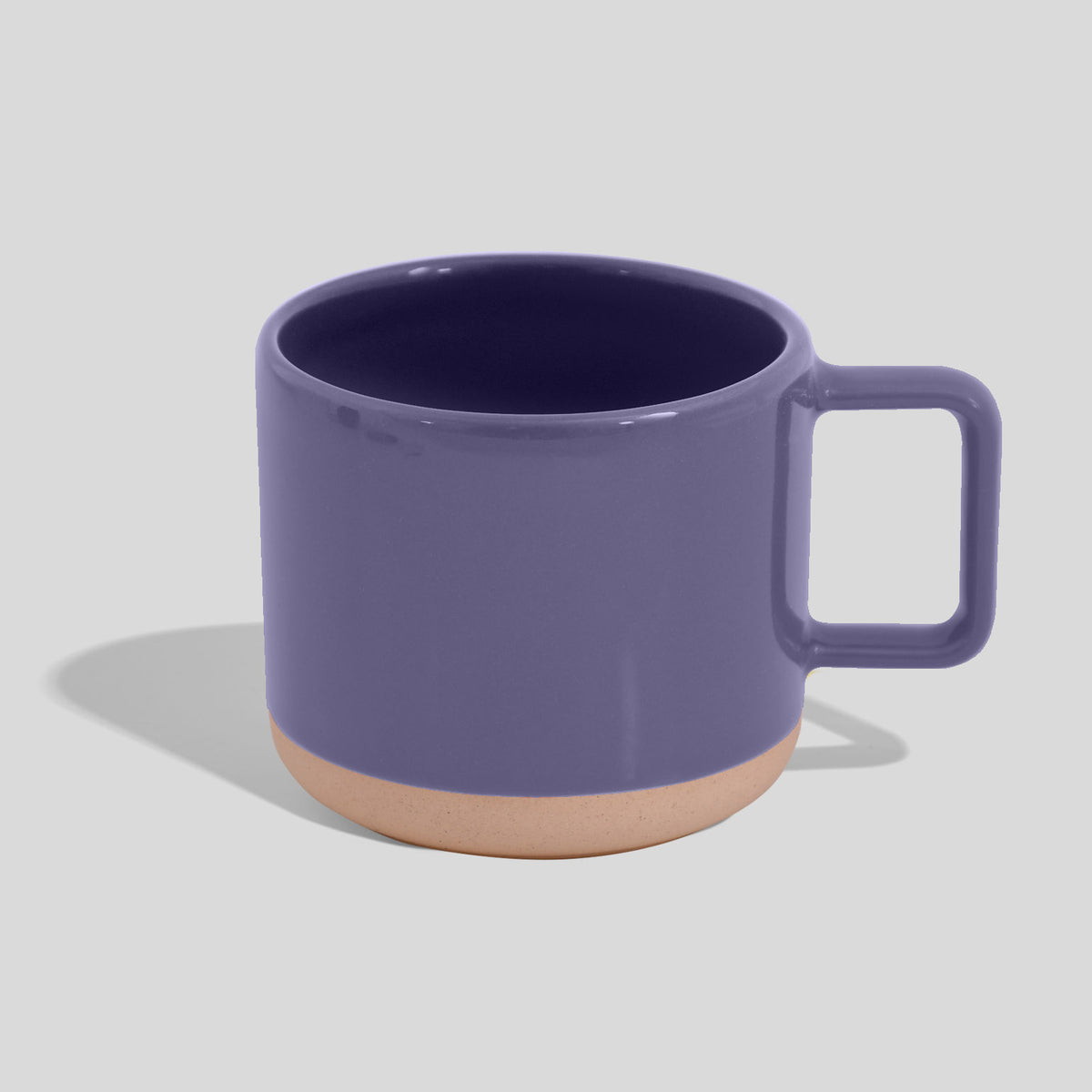 Gedrungener Keramikbecher 250 ml mit geraden Wänden – Lavendel