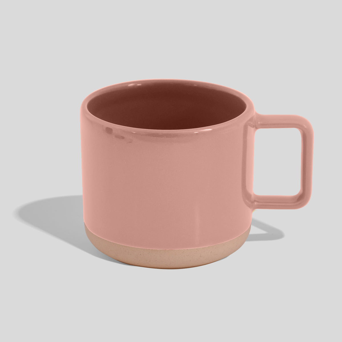 Gedrungener Keramikbecher 250 ml mit geraden Wänden – Rosa