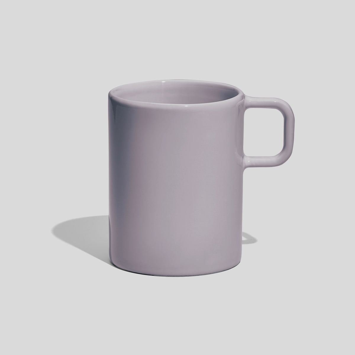 Gerader Kaffeebecher 300 ml mit quadratischem Henkel – Hellgrau