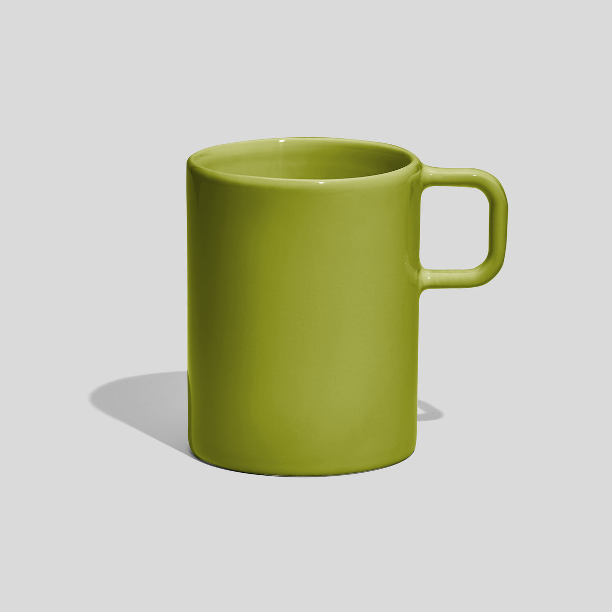 Gerader Kaffeebecher 300 ml mit quadratischem Henkel – Limettengrün