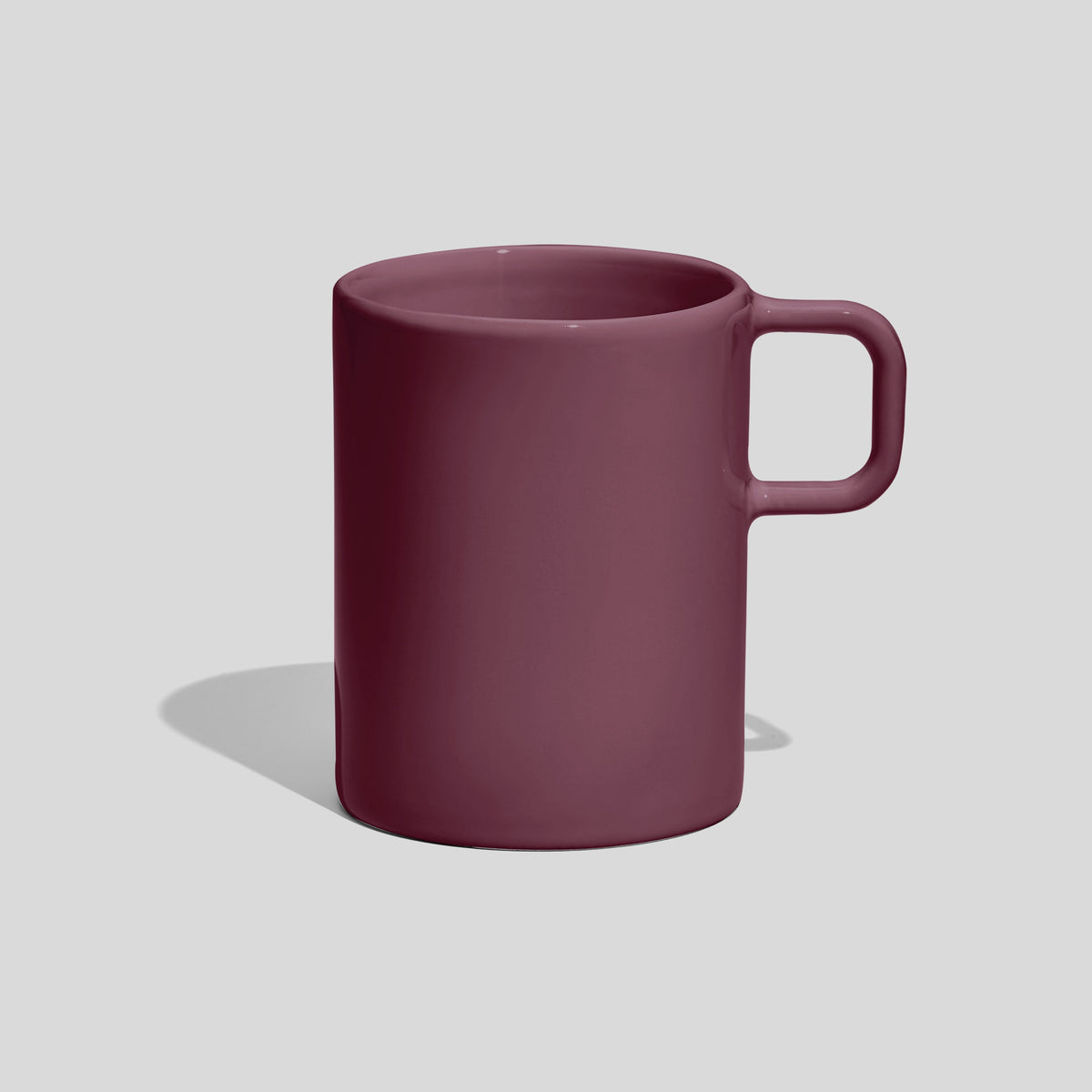 Gerader Kaffeebecher 300 ml mit quadratischem Henkel – Mauve