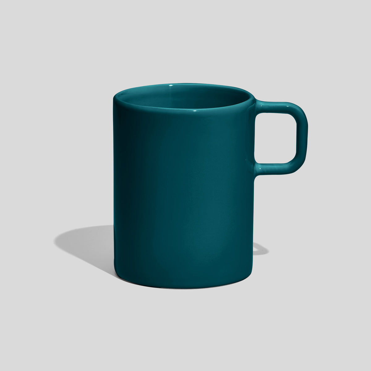 Gerader Kaffeebecher 300 ml mit quadratischem Henkel – Petrol
