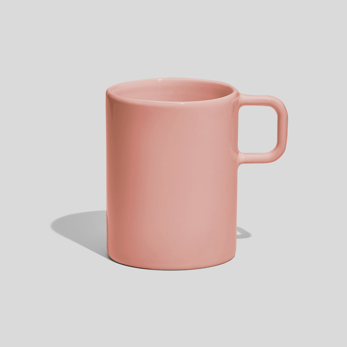 Gerader Kaffeebecher 300 ml mit quadratischem Henkel – Rosa