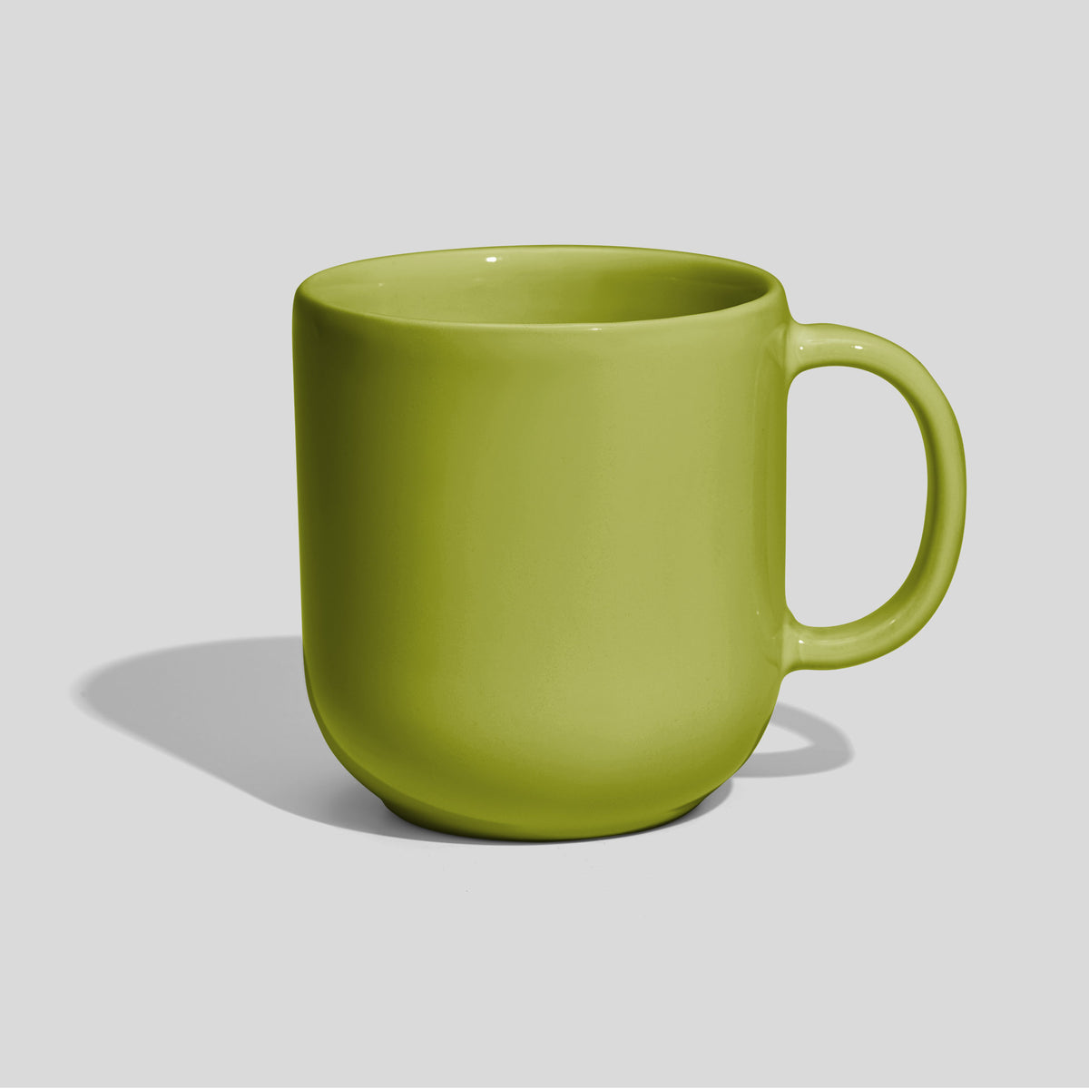 Gerundeter Kaffeebecher 280 ml mit halbrundem Henkel – Limettengrün