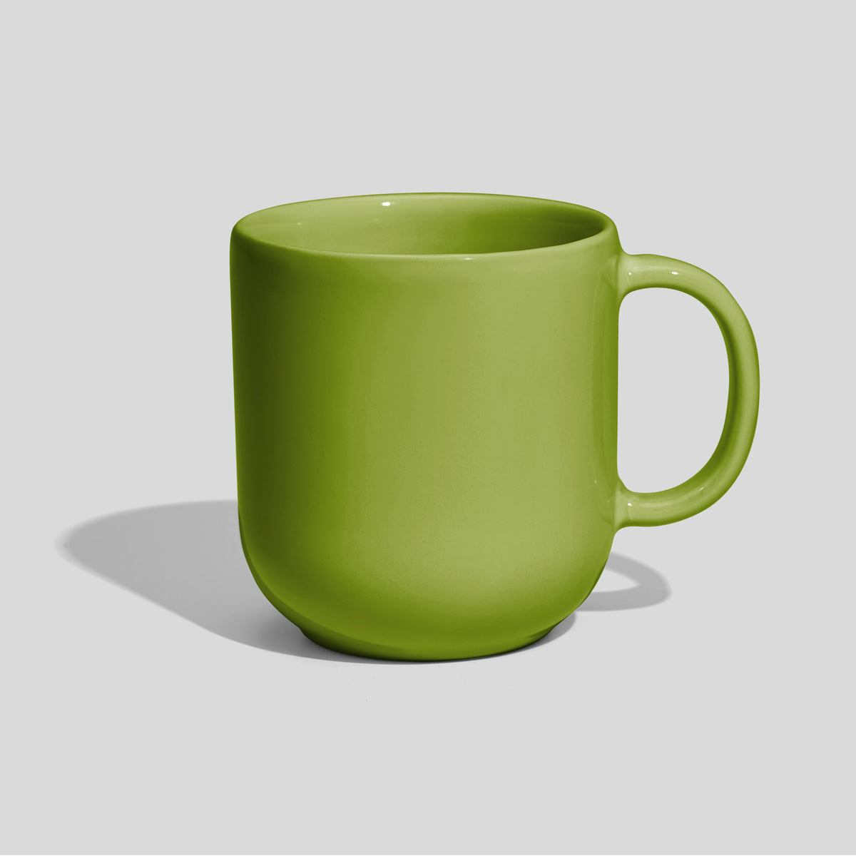 Gerundeter Kaffeebecher 280 ml mit halbrundem Henkel – Olivgrün