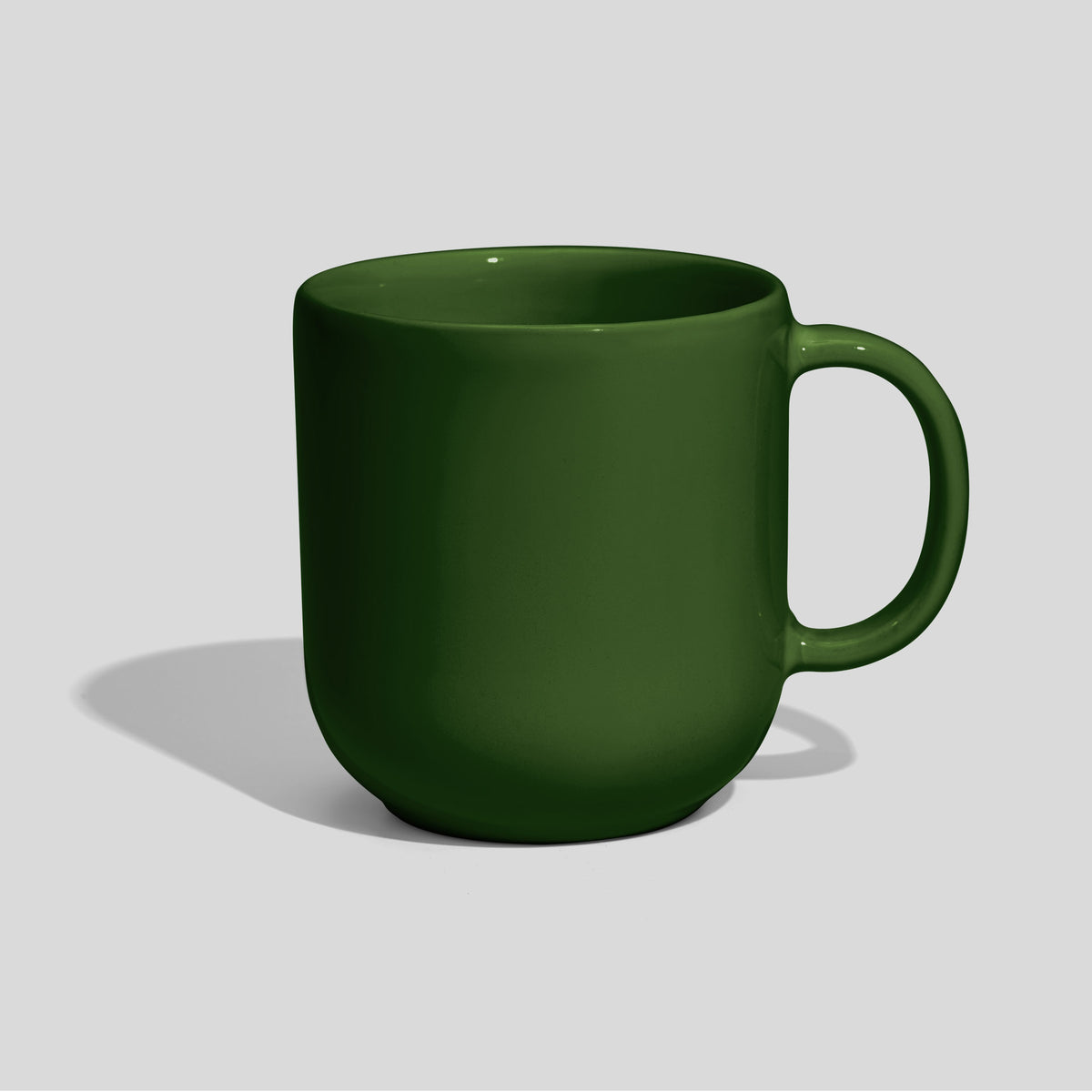 Gerundeter Kaffeebecher 280 ml mit halbrundem Henkel – Tannengrün