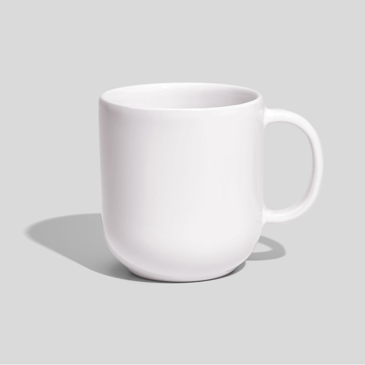 Gerundeter Kaffeebecher 280 ml mit halbrundem Henkel – Weiß