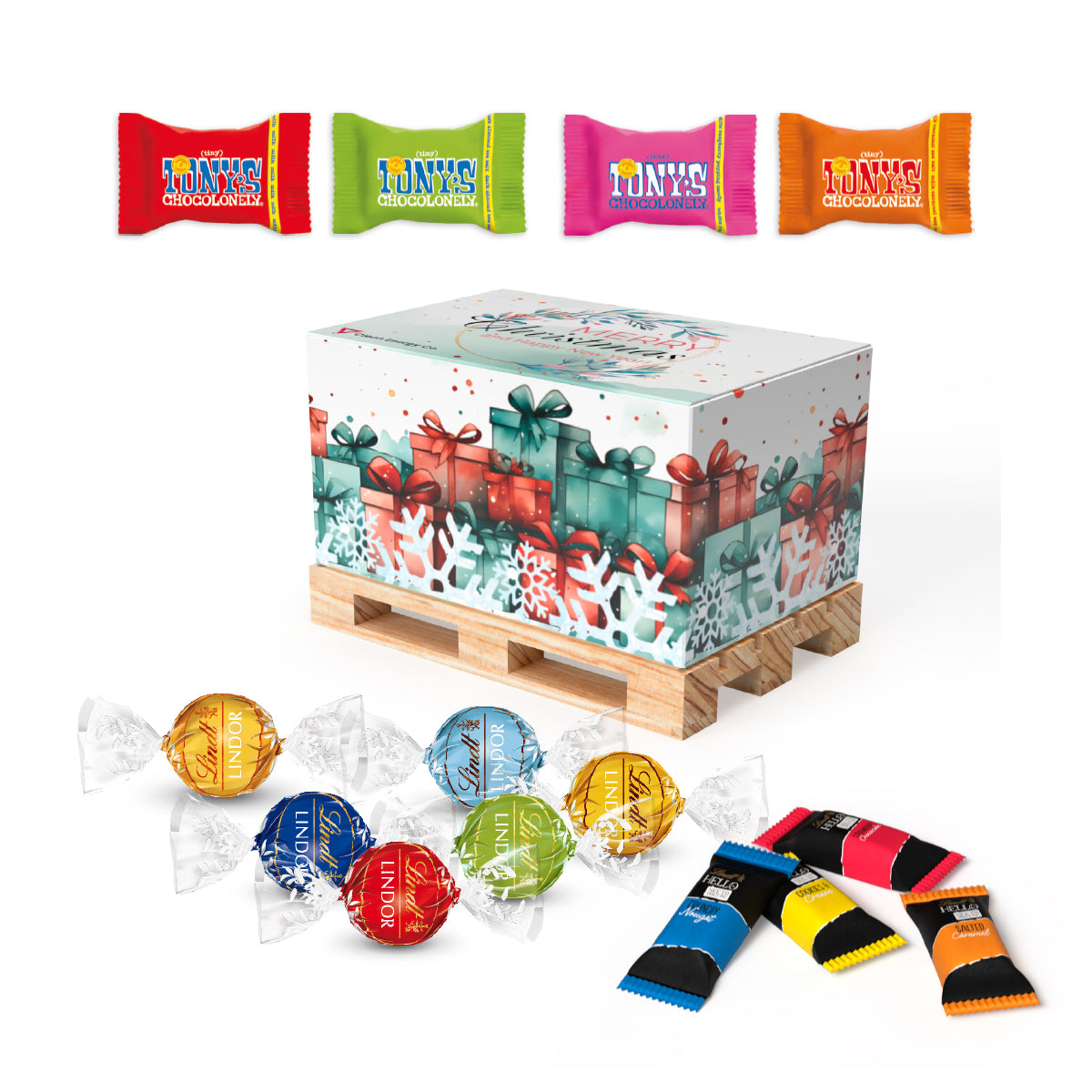 Geschenk Mini Palette groß mit Füllvarianten, Übersicht