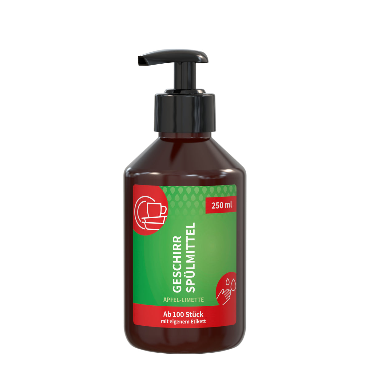 Geschirrspülmittel 250 ml Pumpspender mit Etikett rundum