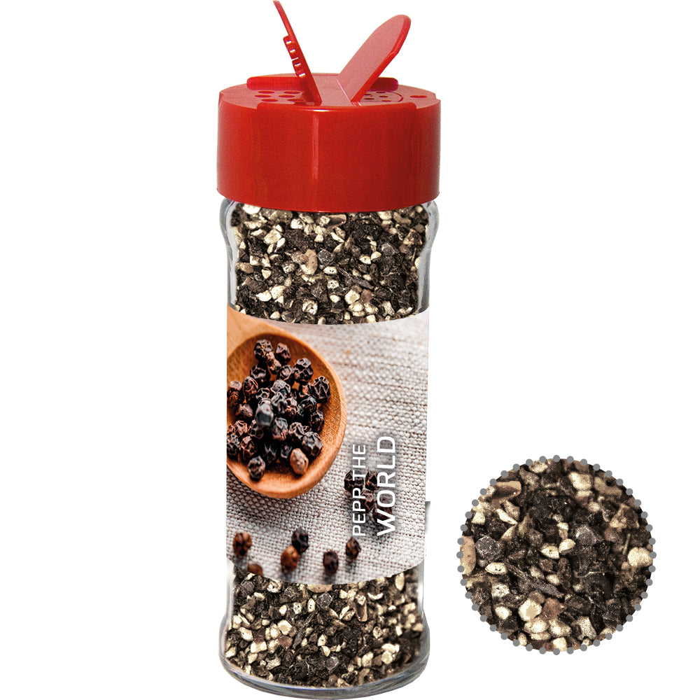 Gewürze im Glas mit Streuaufsatz – Pfeffer geschrotet, ca. 45 g