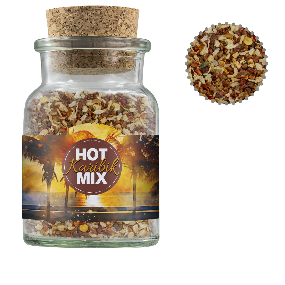 Gewürze und Salz im Korkenglas – Gewürzmischung HOT Karibik Mix, ca. 60 g