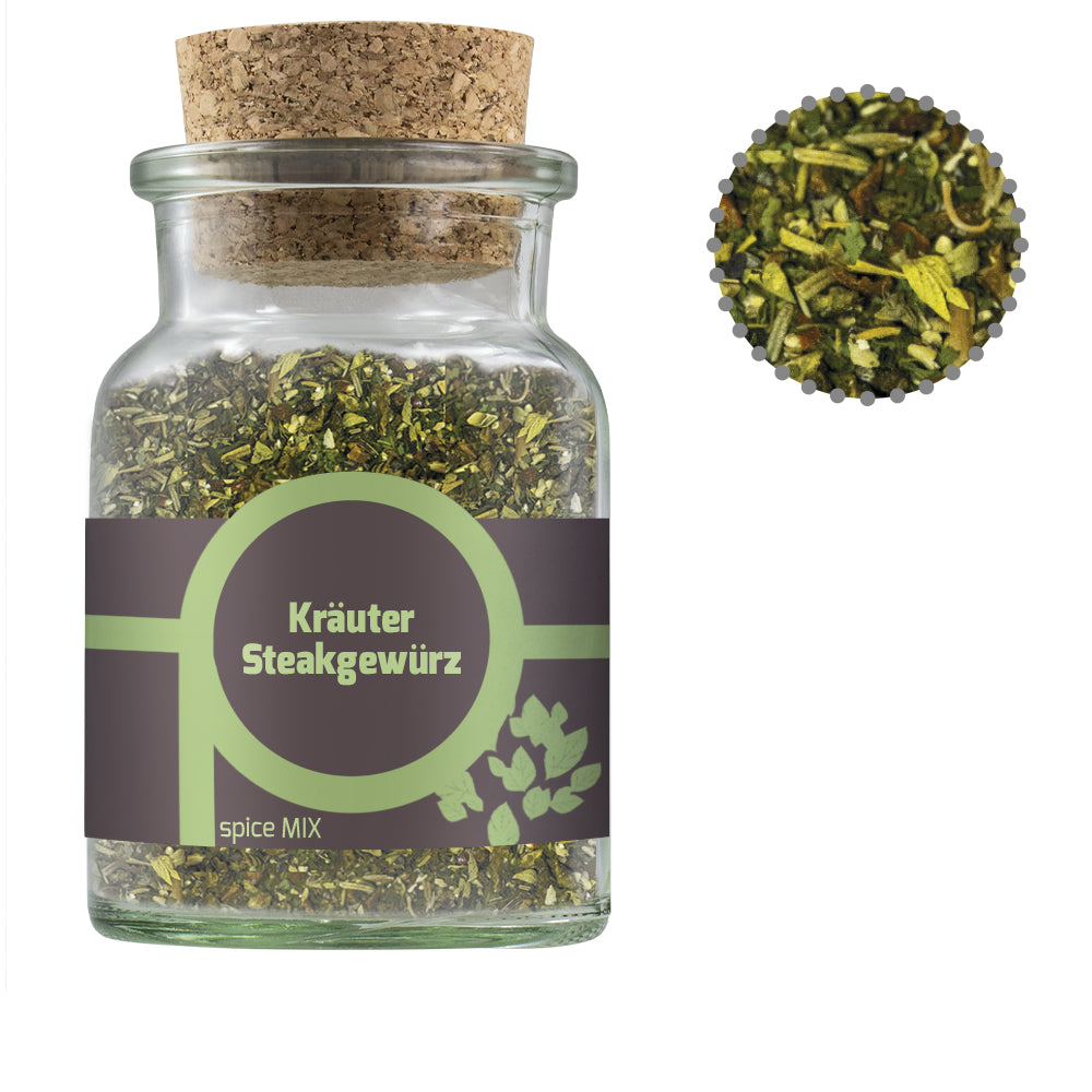Gewürze und Salz im Korkenglas – Gewürzmischung Kräuter Steakgewürz, ca. 45 g