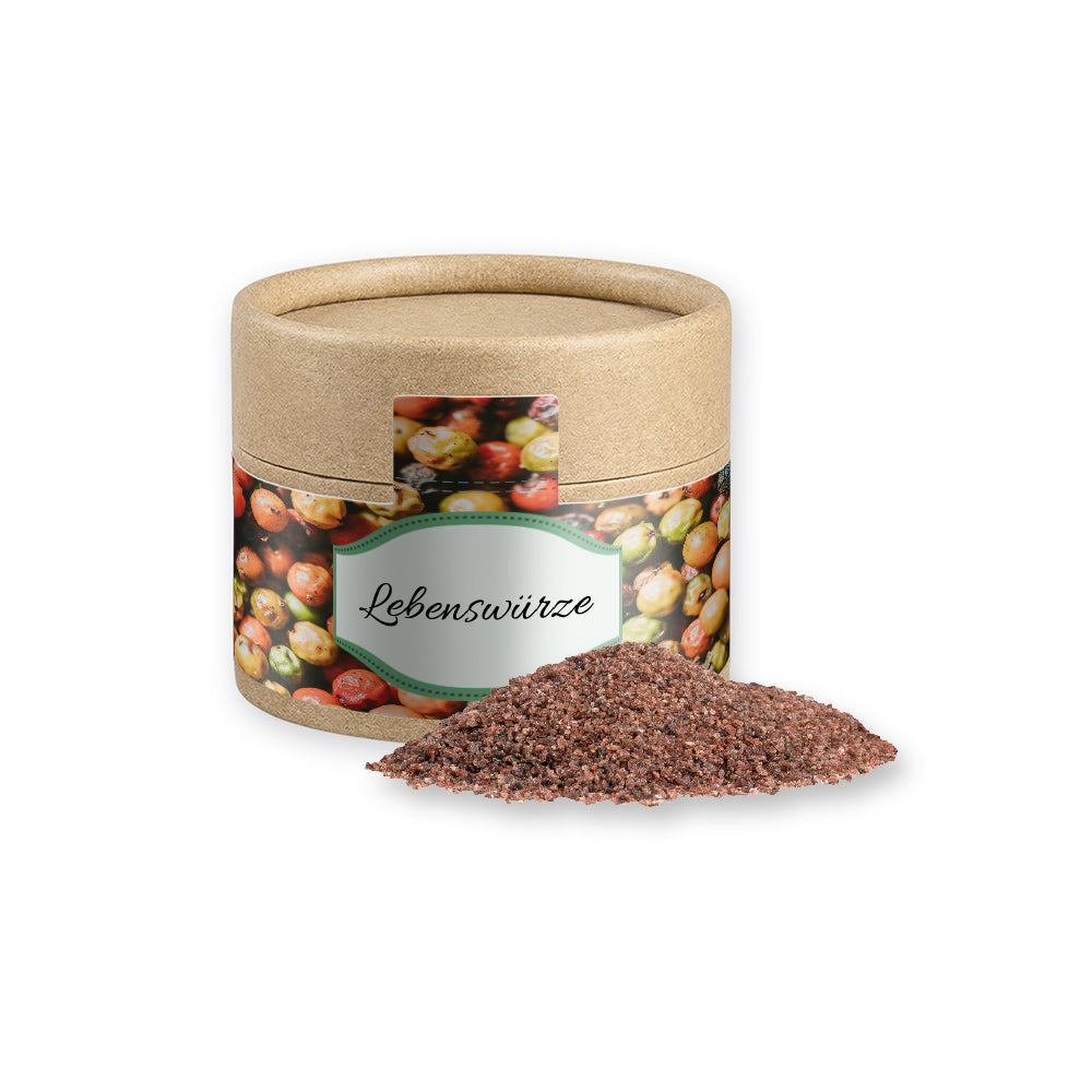 Gewürze und Salz in der kleinen Kraftpapierdose – Kala Namak, ca. 55 g