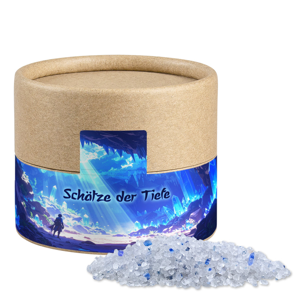 Gewürze und Salz in der kleinen Kraftpapierdose – Persisches blaues Saphirsalz, ca. 55 g