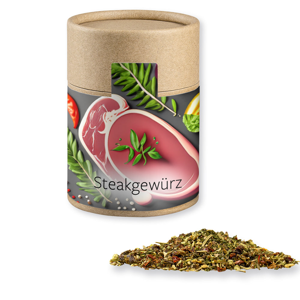 Gewürze und Salz in der Kraftpapierdose Midi – Gewürzmischung Steakgewürz, ca. 75 g
