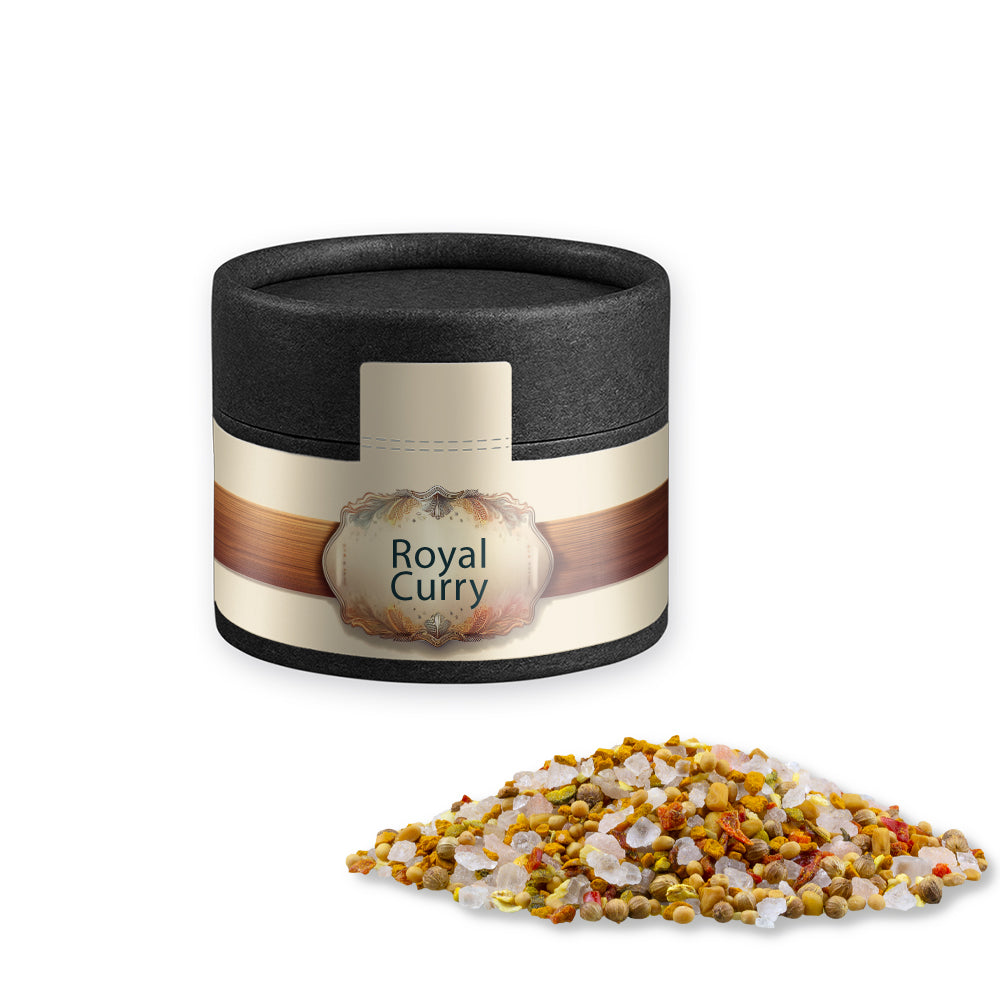 Gewürze und Salz in der schwarzen Mini Dose – Royal Curry, ca. 50 g
