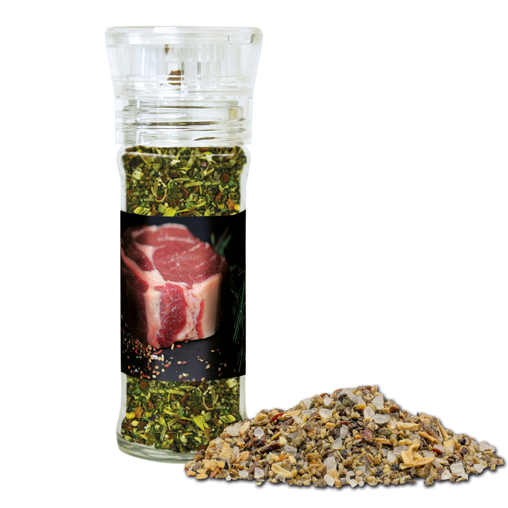 Gewürzmischungen in der Gewürzmühle aus Glas – Gewürzmischung Kräuter Steakgewürz, ca. 30 g