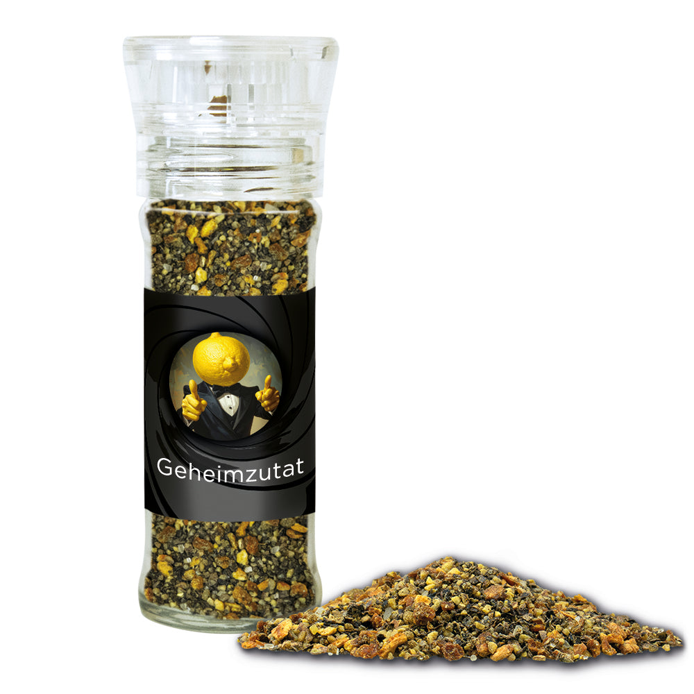 Gewürzmischungen in der Gewürzmühle aus Glas – Gewürzmischung Zitronen Pfeffer, ca. 50 g