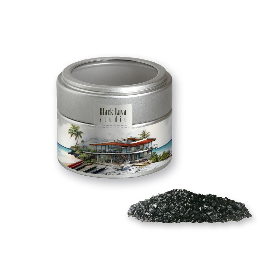 Gewürzmischungen in der silbernen Metalldose Mini – Gewürzmischung Black Lava Salz, ca. 110 g