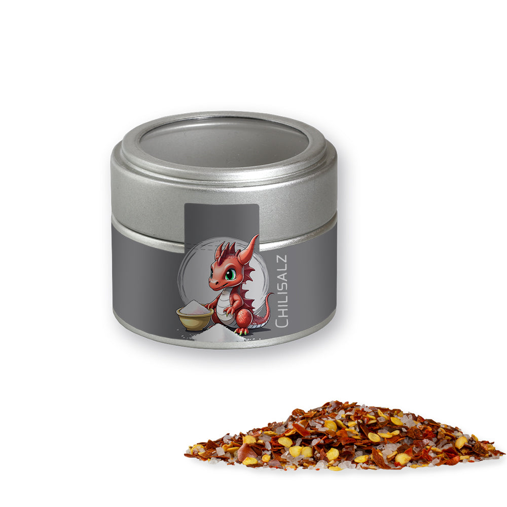 Gewürzmischungen in der silbernen Metalldose Mini – Gewürzmischung Chili Salz, ca. 45 g