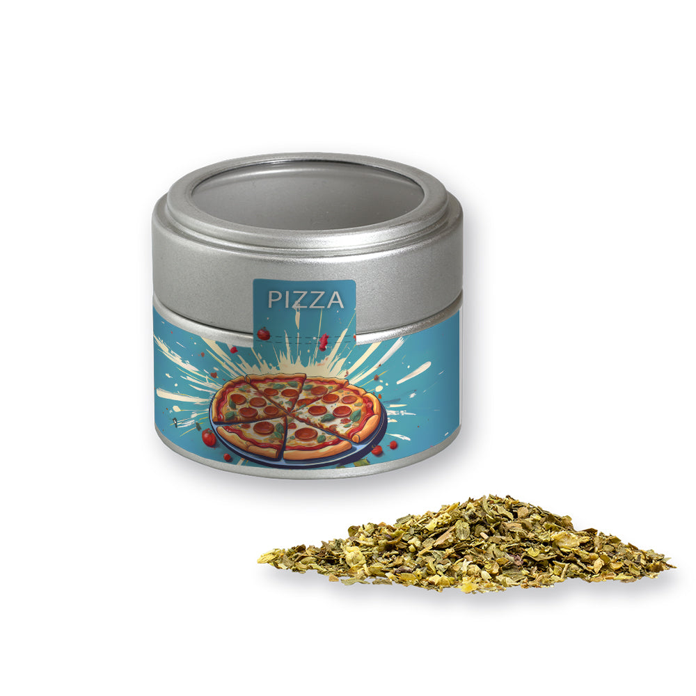 Gewürzmischungen in der silbernen Metalldose Mini – Gewürzmischung Pizza Kräuter, ca. 16 g