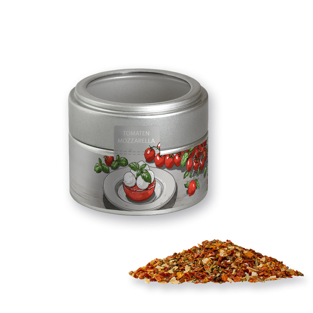 Gewürzmischungen in der silbernen Metalldose Mini – Gewürzmischung Tomate Mozzarella, ca. 40 g