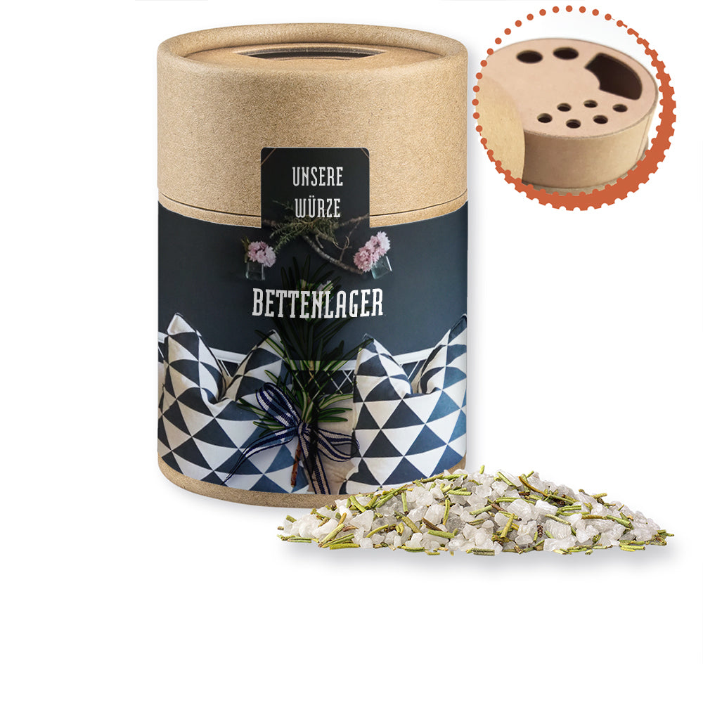 Gewürzstreuer Midi mit Logo Etikett – Gewürzmischung Rosmarin Salz, ca. 90 g