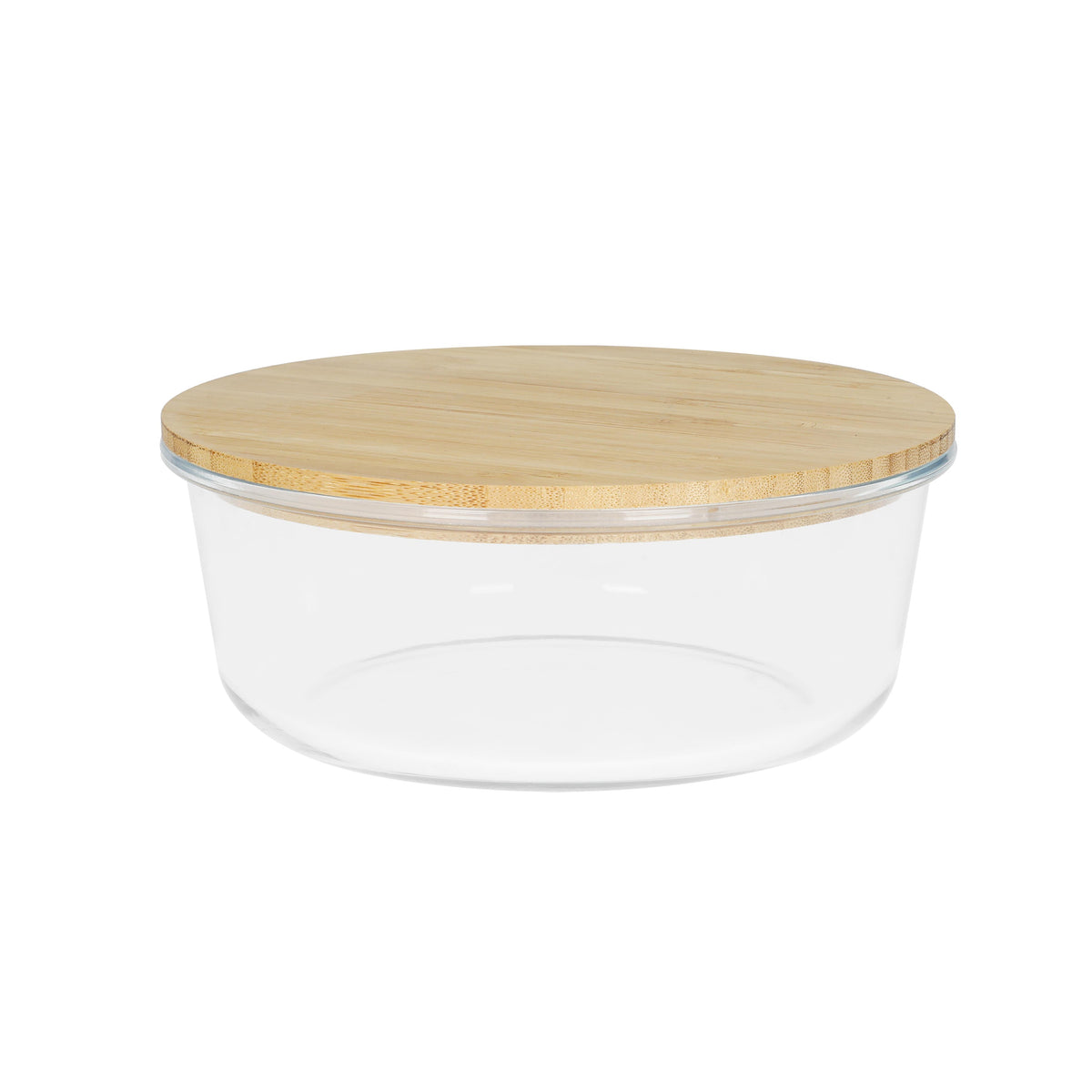Glasbox „Balance“, rund 17x7 cm – Transparent / Braun