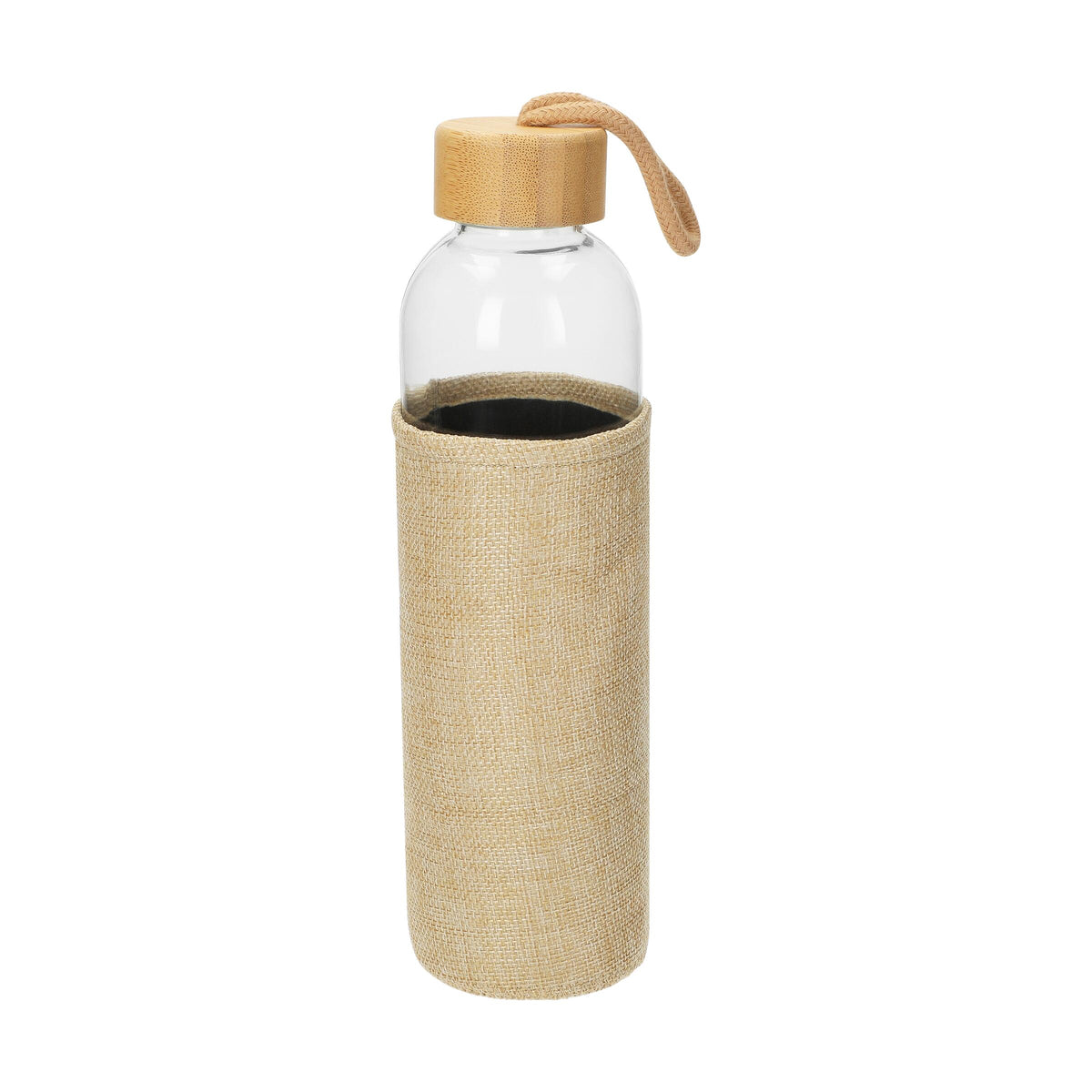 Glasflasche mit Hülle, 0,7l – Transparent