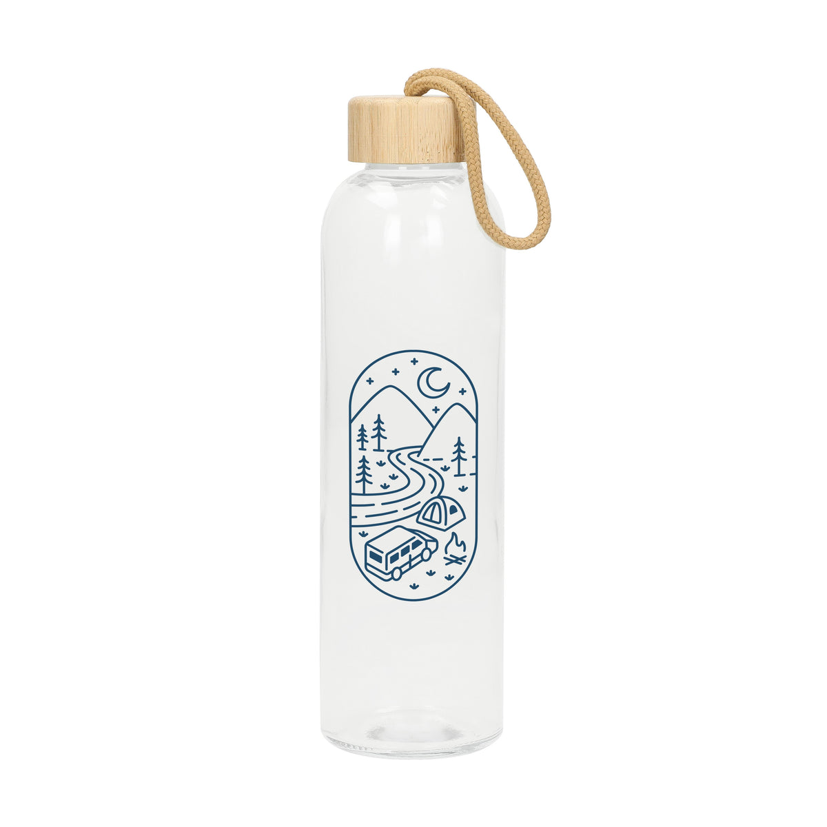 Glasflasche mit Hülle, 0,7l