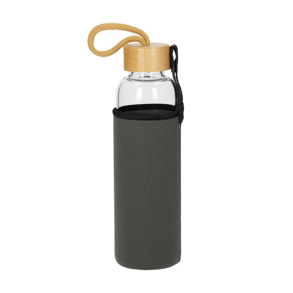 Glasflasche mit Hülle „Bamboo“ 0,55 l – Transparent
