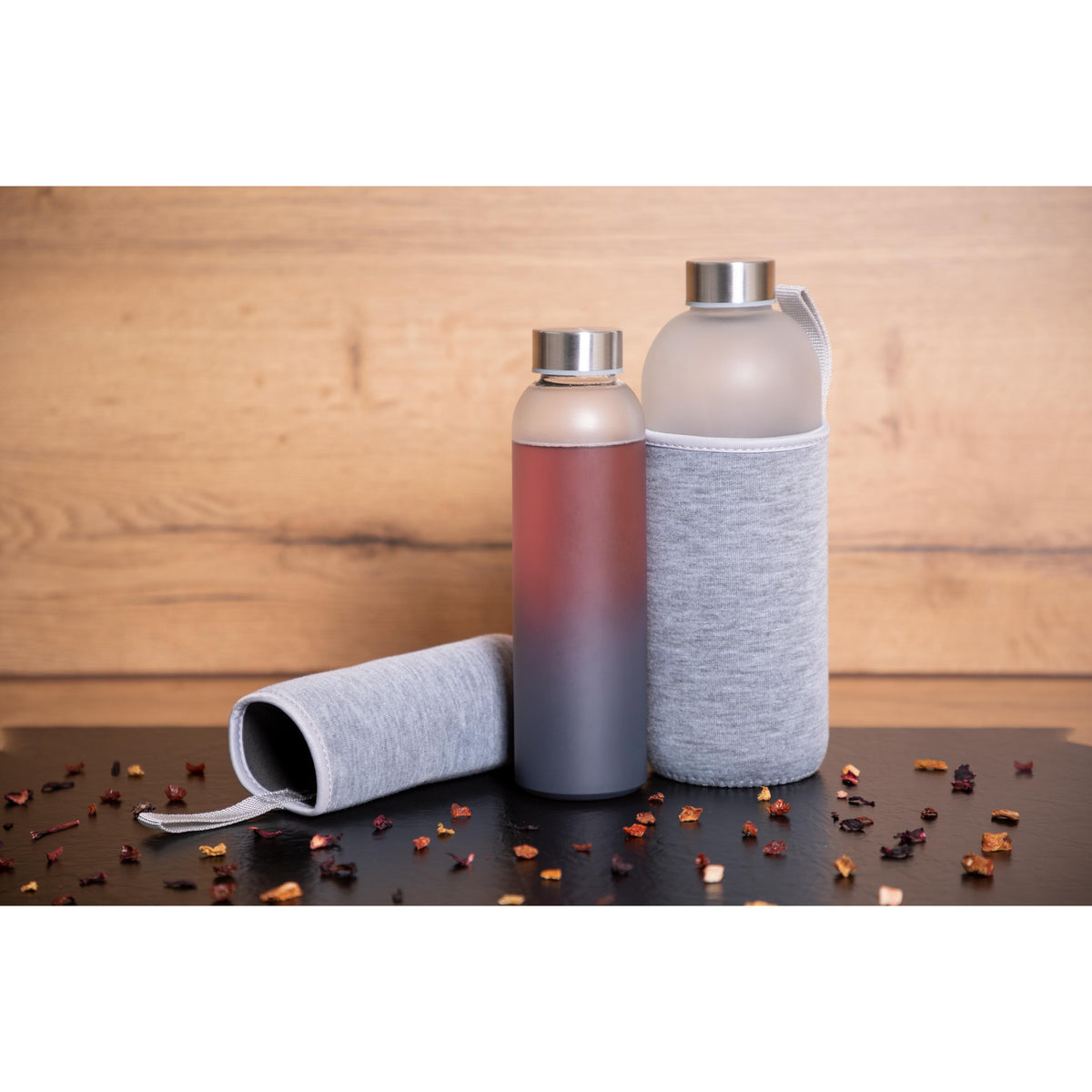 Glasflasche mit Hülle „Iced“ 0,45 l
