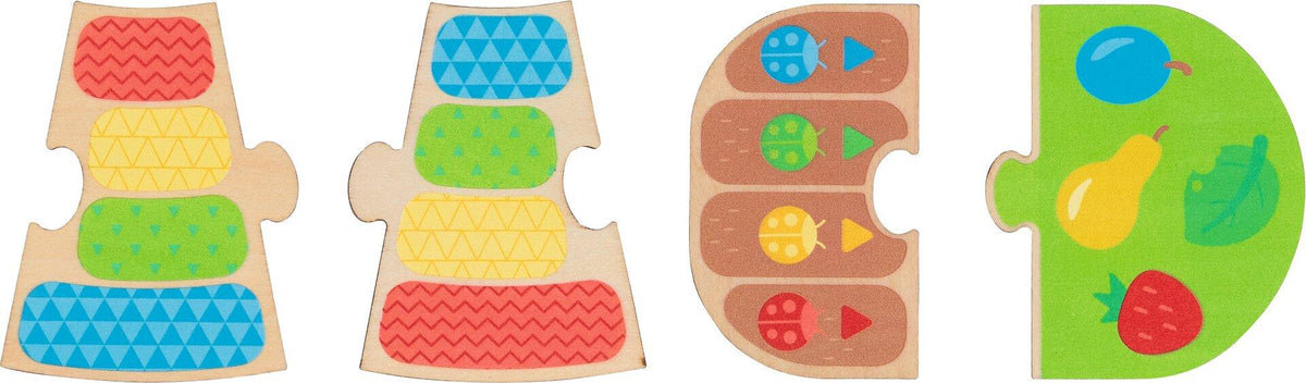 Glückskäferrennen Würfelspiel aus Holz mit 15 Teilen – Seitenansicht