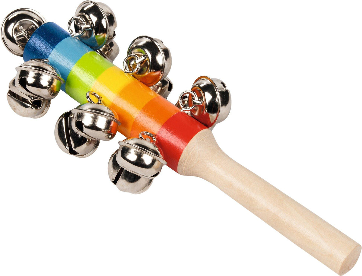 goki Schellenstab Holzgriff mit 13 Schellen, 18 cm lang
