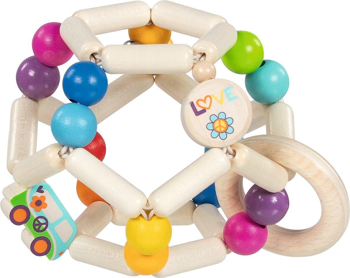 Greifling Ball aus Holzstäben mit Van und Love Motiv